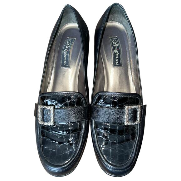 Brighton Loafers Leather Buckle Adele Croc - Picture 2 of 7